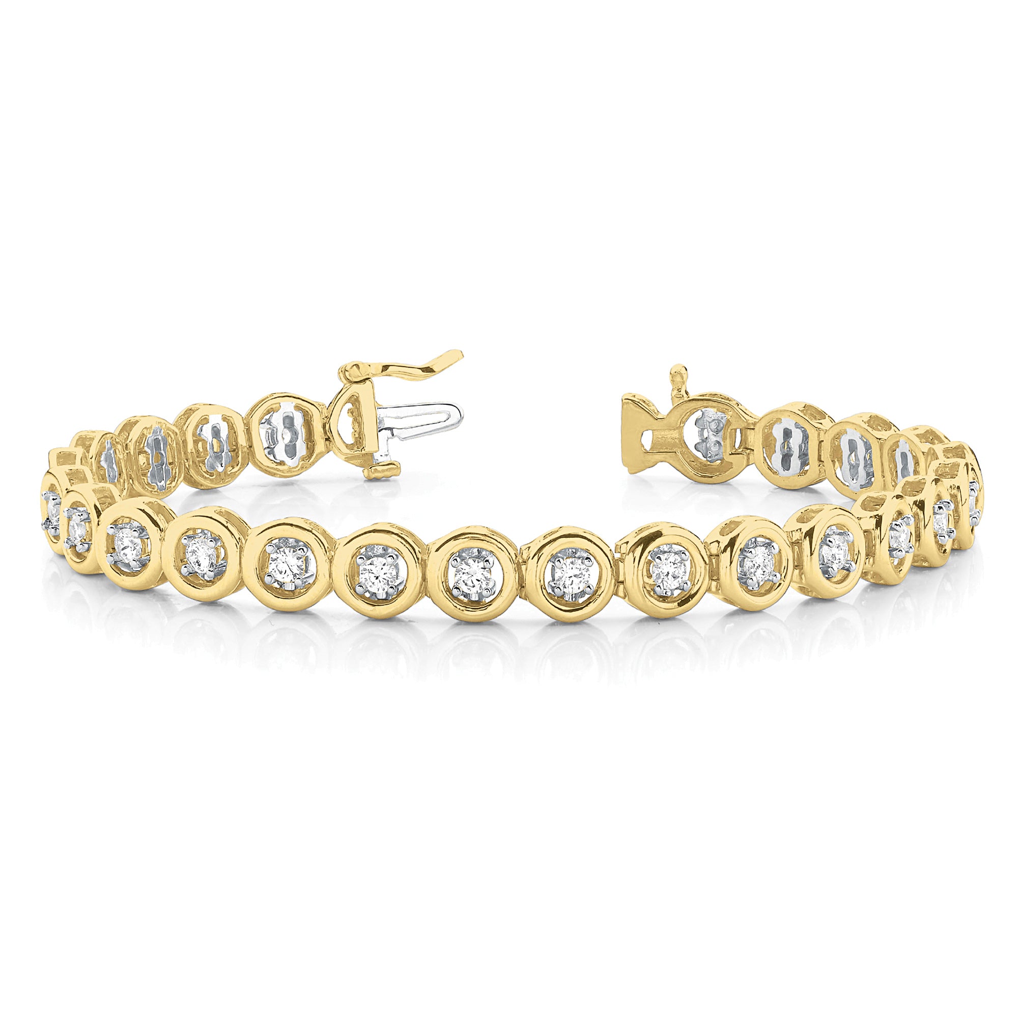 1.50 ctw Round Diamond Tennis Bracelet Four Prong Set-VIRABYANI